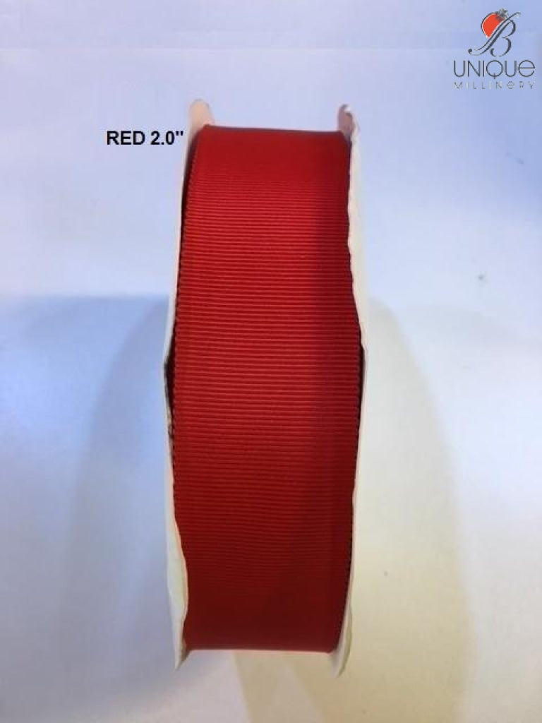 Petersham Ribbon [2/50Mm] - Au Red [2] (Code #40 [/m] Poly
