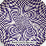 purple / ivory checkerboard 20" buntal mat