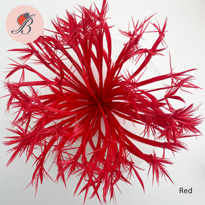 red Biot Feather Star Flower on Wire