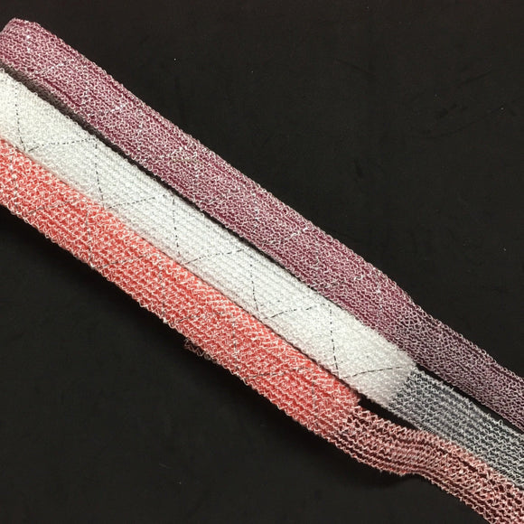3cm Crinoline Braid silver diagonal thread
