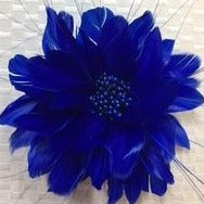 Feather Flower with Peacock Fringes (EF1097) royal blue