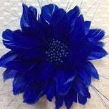 Feather Flower with Peacock Fringes (EF1097) royal blue