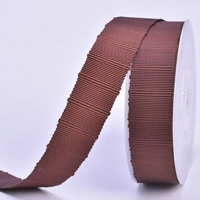 Slubby Petersham Ribbon chocolate brown
