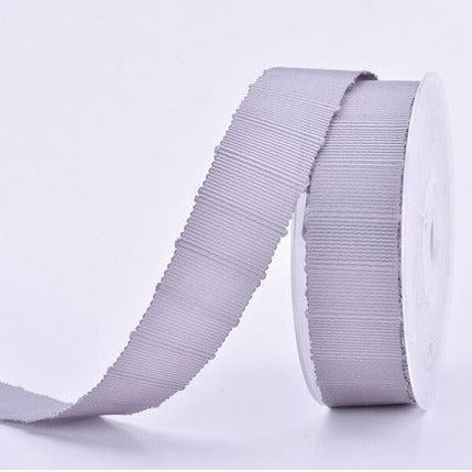 Slubby Petersham Ribbon  silver