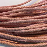 tan Braided leather cord round 