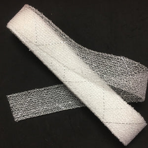 2" / 5cm Crinoline Braid with Silver Diagonal Thread - AU - B Unique Millinery