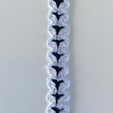 Braid Loops - white black centre loops