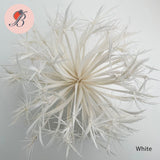 white Biot Feather Star Flower on Wire
