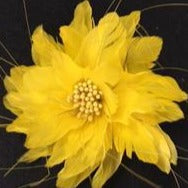 Feather Flower with Peacock Fringes (EF1097) yellow