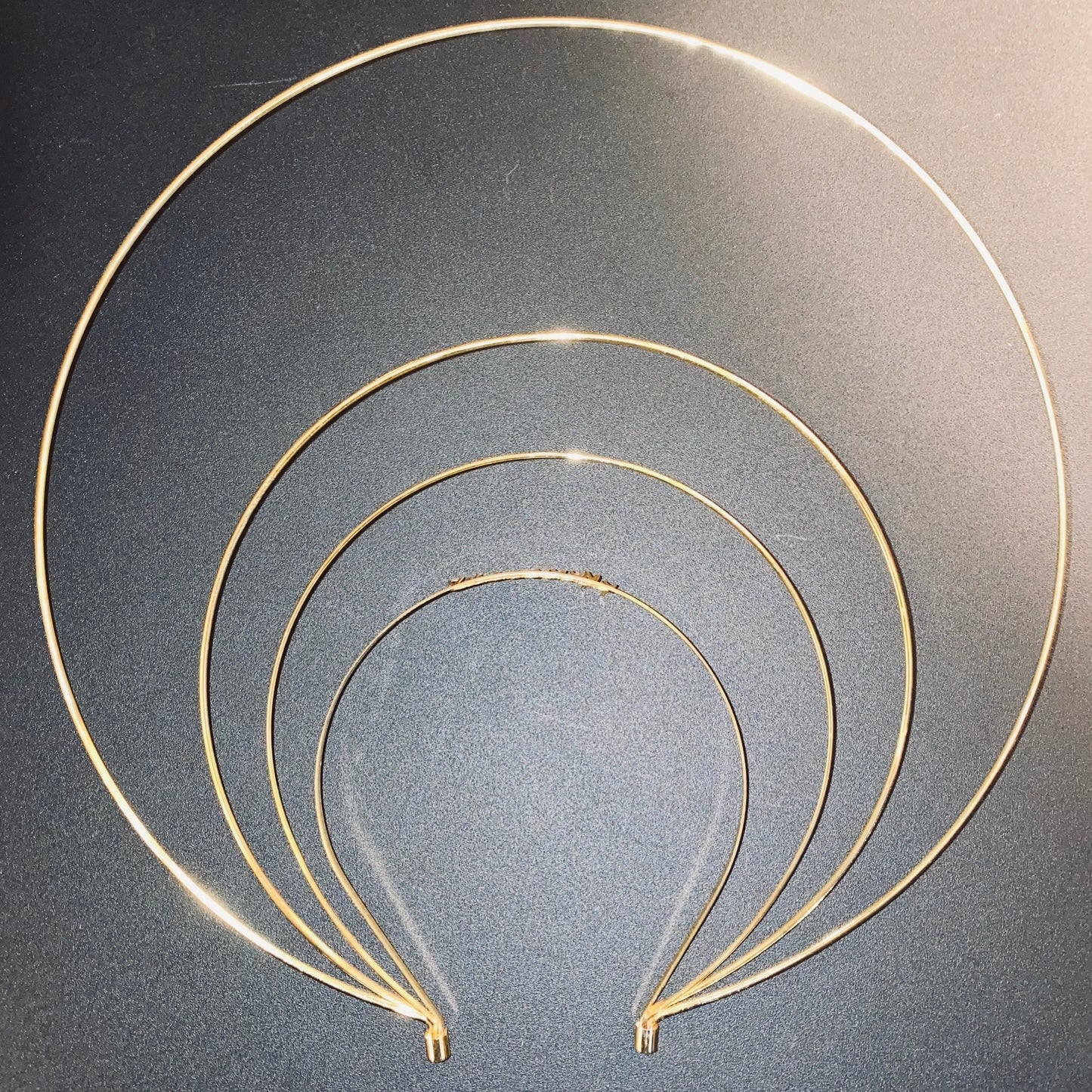 Metal Halo Headbands yellow gold triple