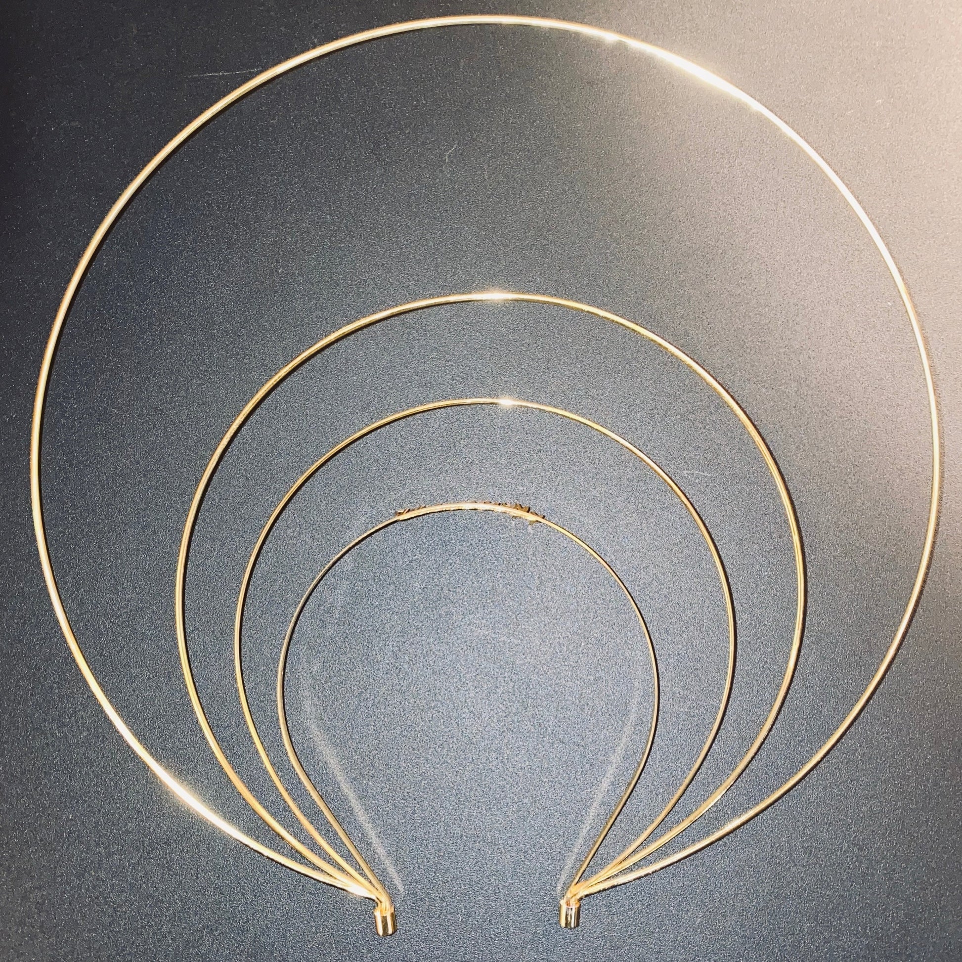 Metal Halo Headbands yellow gold triple