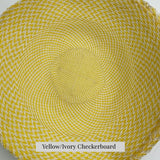 yellow / ivory checkerboard 20" buntal mat