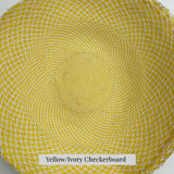 yellow / ivory checkerboard 20" buntal mat